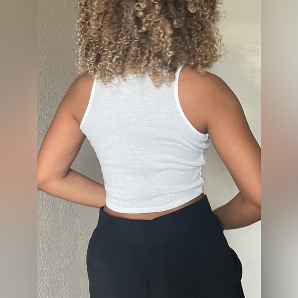 Bozzolo White Ribbed Tank - Picture 4 of 4